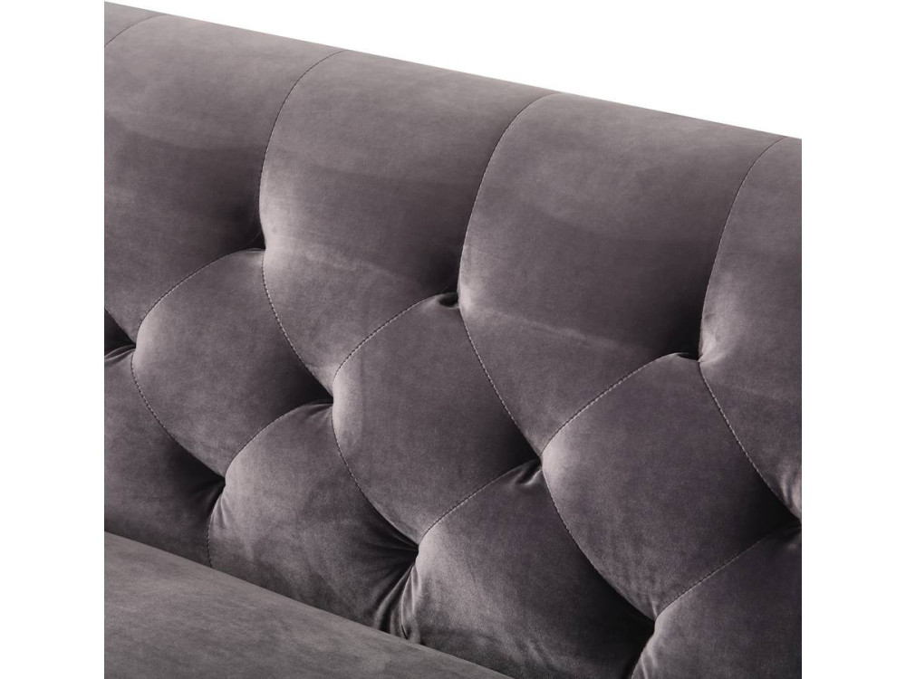 Sofá terciopelo "Bruce" - 3 plazas - Gris