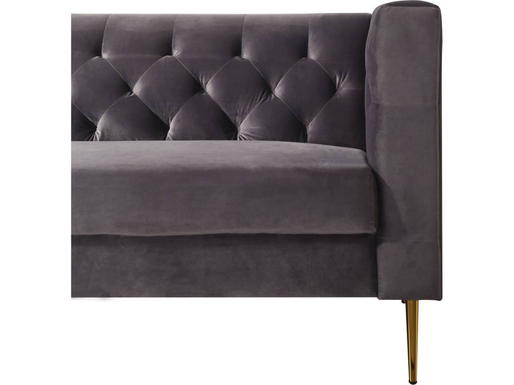 Sofá terciopelo "Bruce" - 3 plazas - Gris