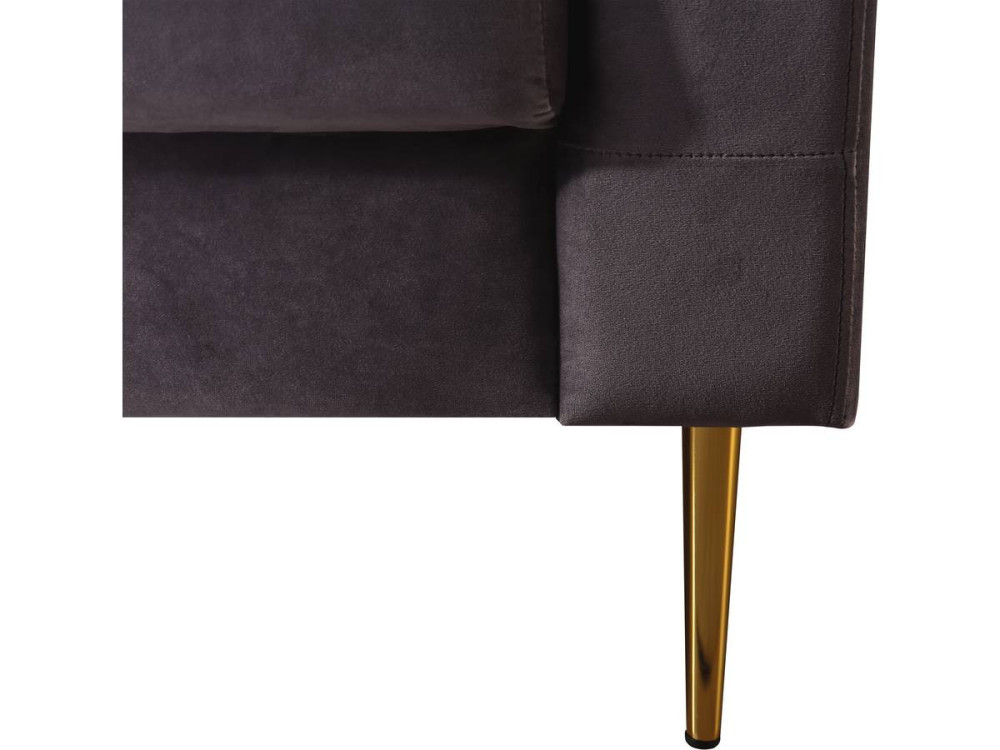 Sofá terciopelo "Bruce" - 3 plazas - Gris