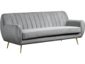 Sofá terciopelo "Evans" - 195 x 84 x 82 cm - 3 plazas - Verde oscuro - Gris