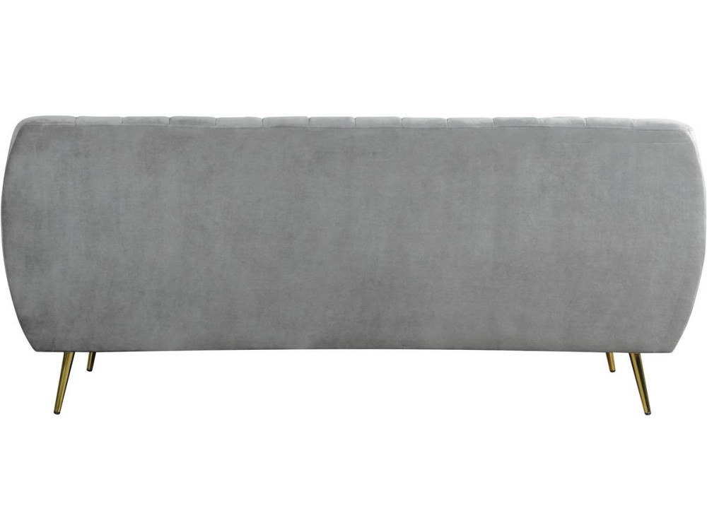 Sofá terciopelo "Evans" - 195 x 84 x 82 cm - 3 plazas - Gris