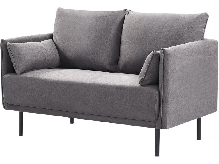 Sofá de tela "Rudy - 132 x 78 x 88 cm - 2 asientos - Gris oscuro