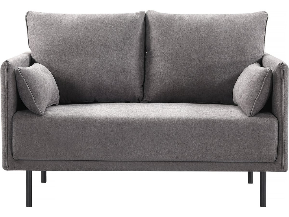 Sofá de tela "Rudy - 132 x 78 x 88 cm - 2 asientos - Gris oscuro
