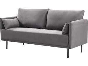 Sofá de tela "Rudy" - 180,5 x 78 x 52 cm - 3 asientos - Gris oscuro