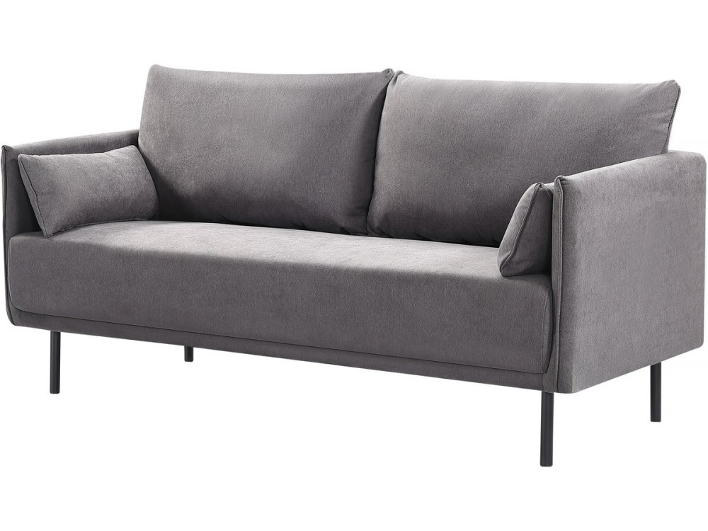 Sofá de tela "Rudy" - 180,5 x 78 x 52 cm - 3 asientos - Gris oscuro