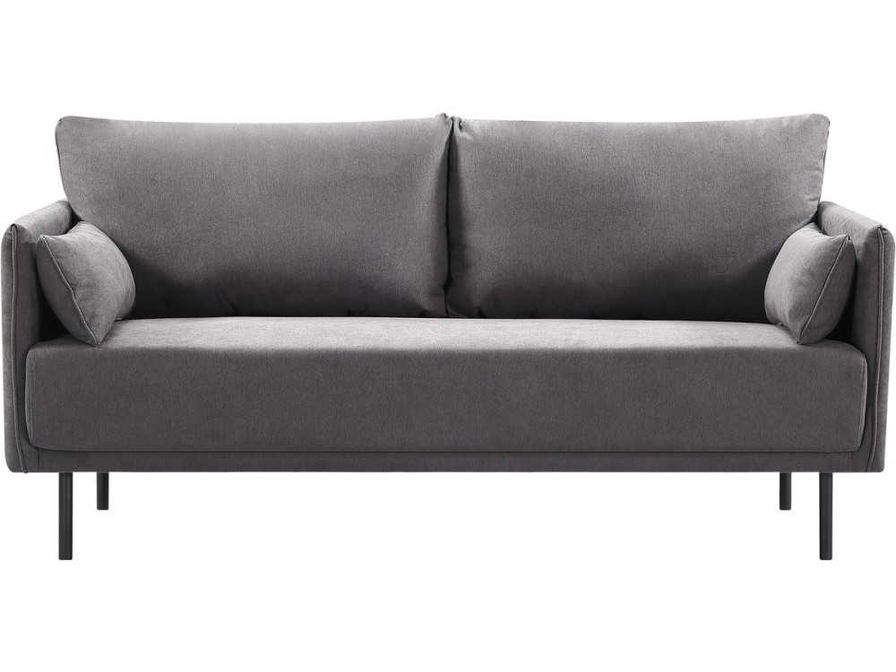 Sofá de tela "Rudy" - 180,5 x 78 x 52 cm - 3 asientos - Gris oscuro