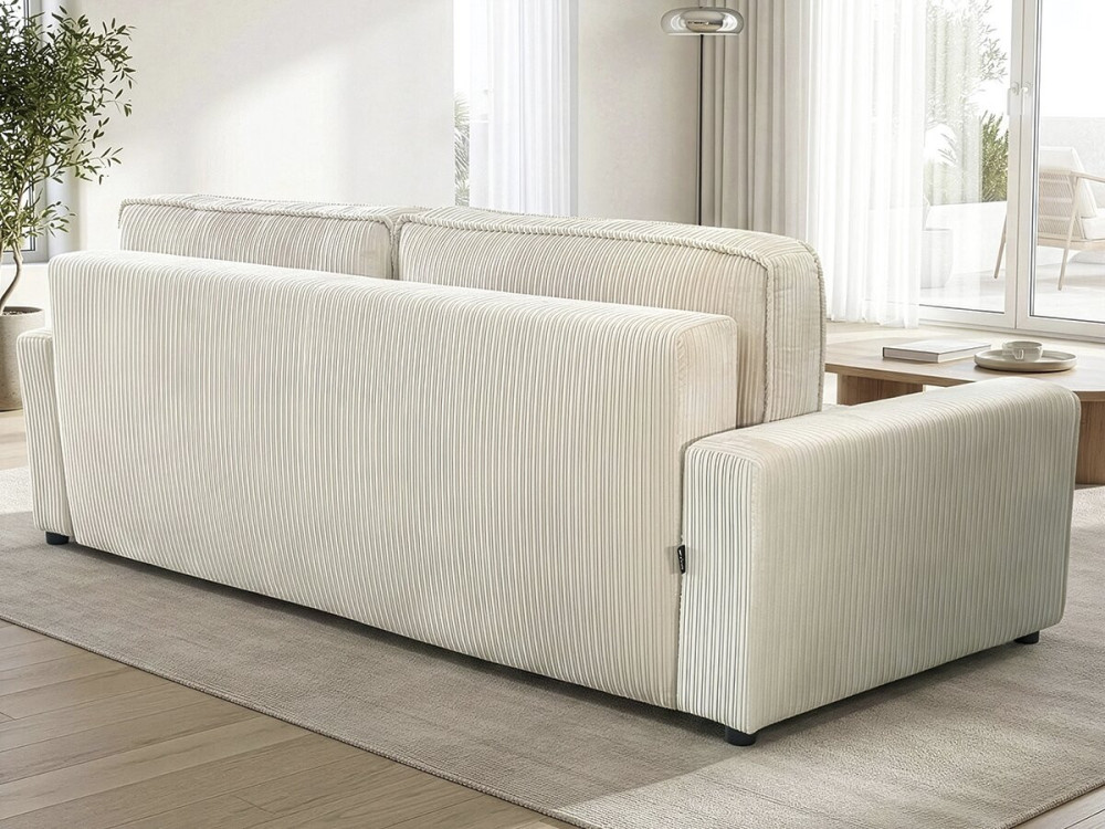 Sofá cama de pana "Montaigne" - 3 plazas - Beige