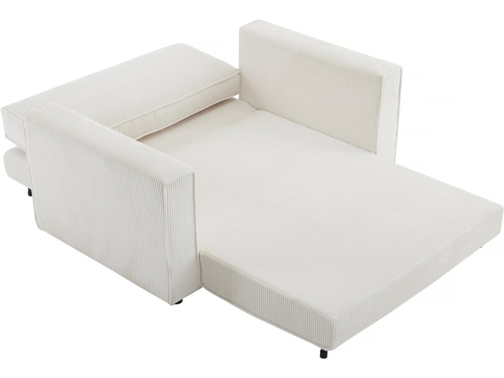 Sofá convertible recto de pana «Grenelle» - 2 asientos - Beige