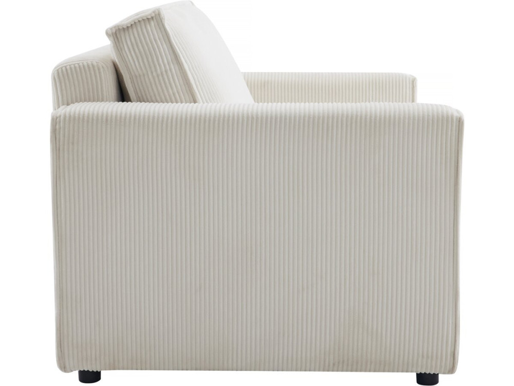 Sofá convertible recto de pana «Grenelle» - 2 asientos - Beige