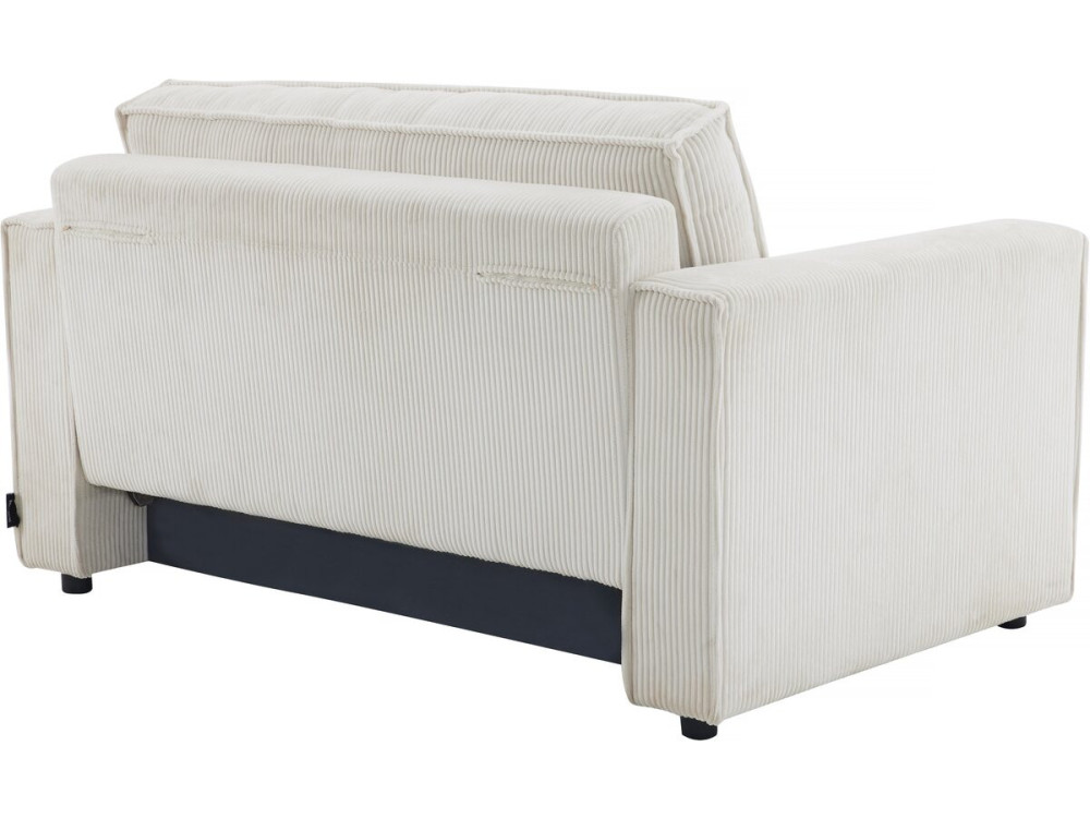 Sofá convertible recto de pana «Grenelle» - 2 asientos - Beige