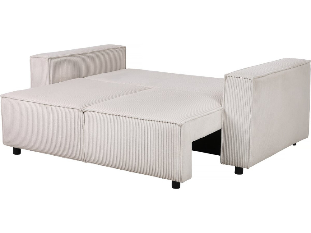 Sofá convertible recto en pana "Montaigne S" - 3 plazas - Beige