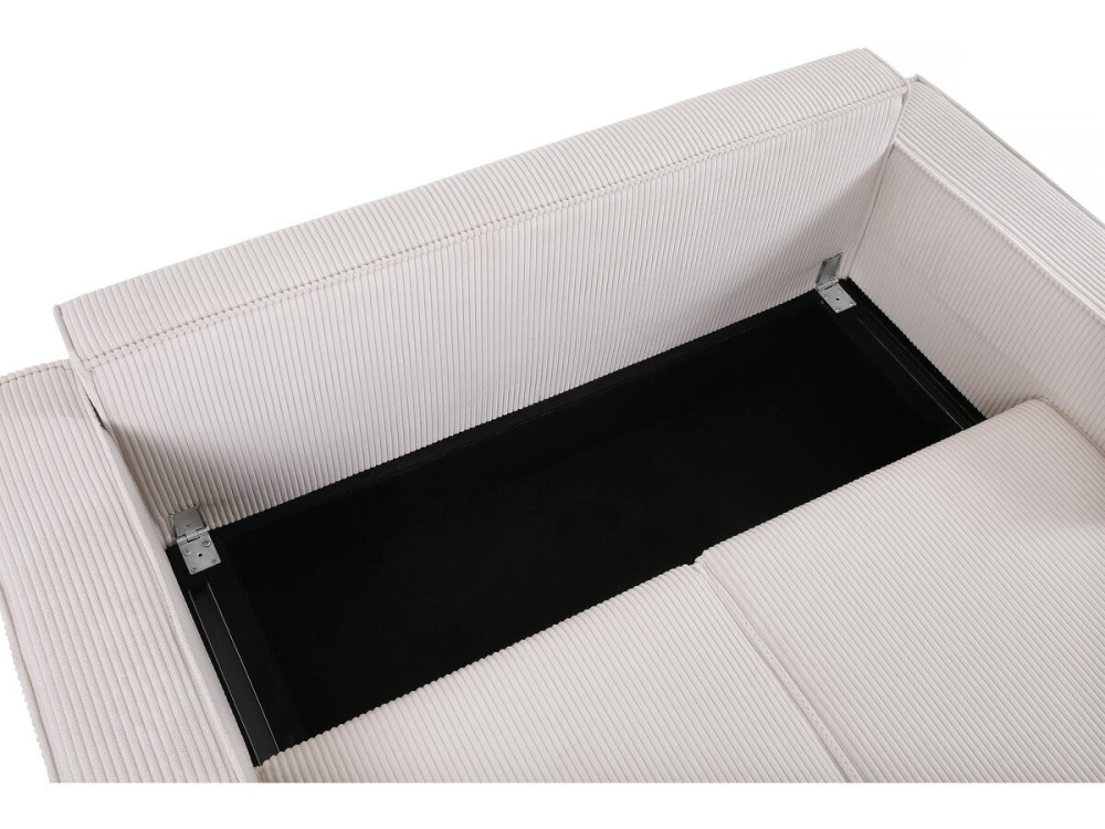 Sofá convertible recto en pana "Montaigne S" - 3 plazas - Beige