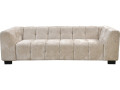 Sofá recto de diseño en tejido de chenilla 3 plazas "Foch" - Beige - Beige