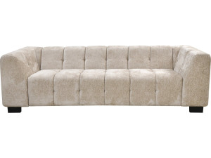 Sofá recto de diseño en tejido de chenilla 3 plazas "Foch" - Beige