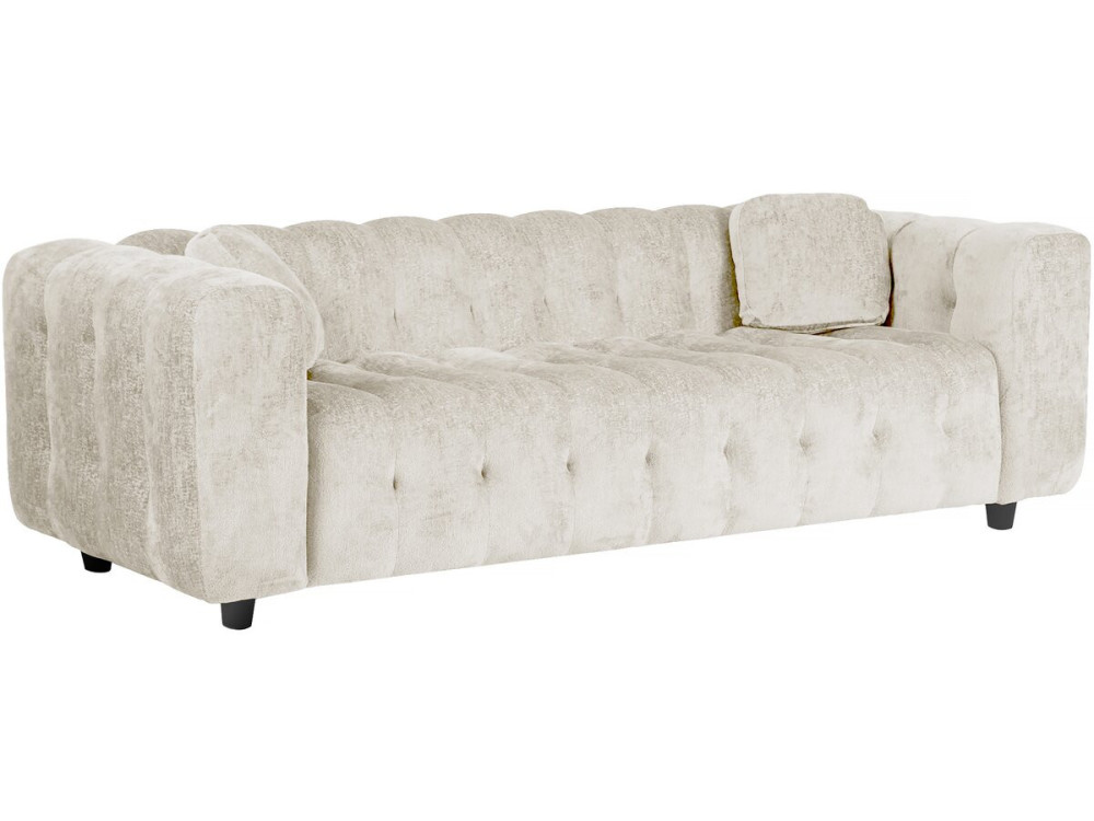 Sofá recto de chenilla "Vendome" - 3 plazas - Beige