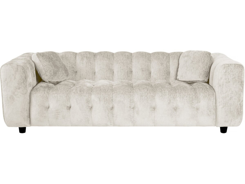 Sofá recto de chenilla "Vendome" - 3 plazas - Beige