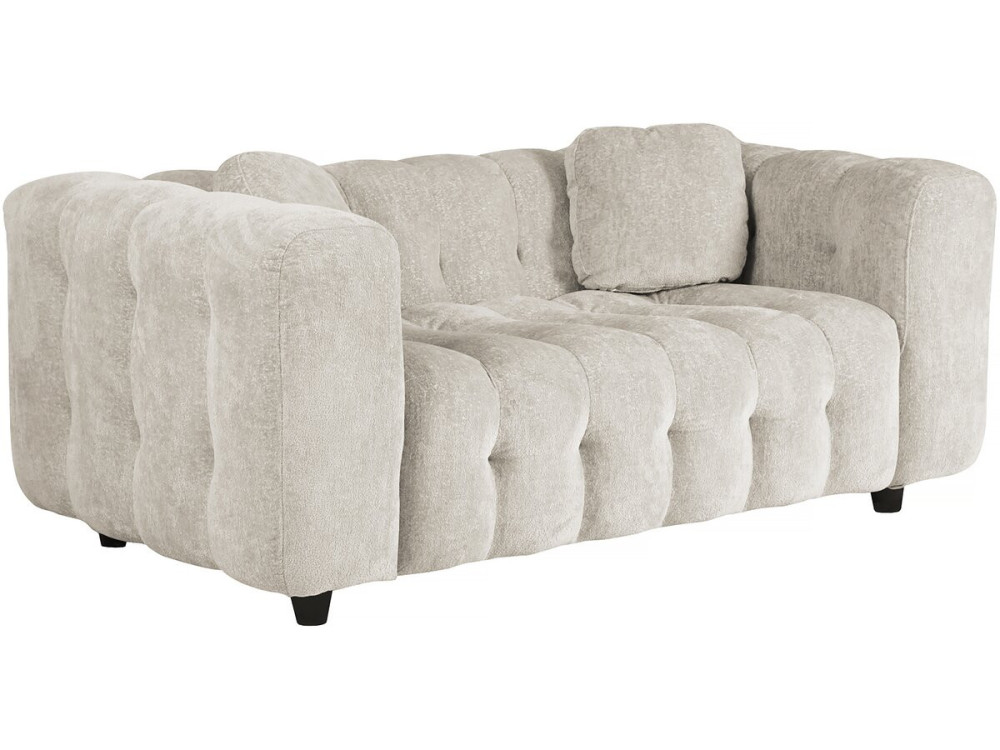 Sofá recto de chenilla "Vendome" - 2 plazas - Beige