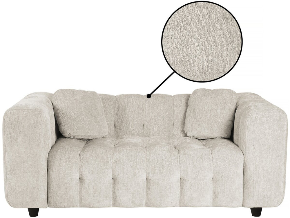 Sofá recto de chenilla "Vendome" - 2 plazas - Beige