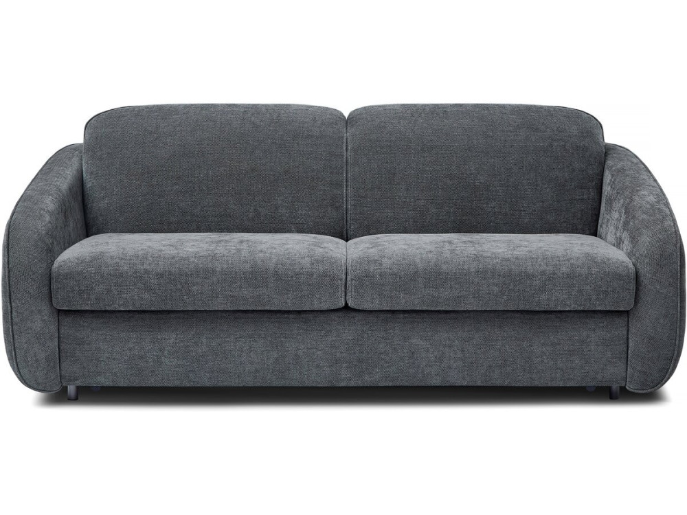 Sofá cama exprés "Laurie" en tejido texturizado - Cama de 140 cm - 3 plazas - Gris
