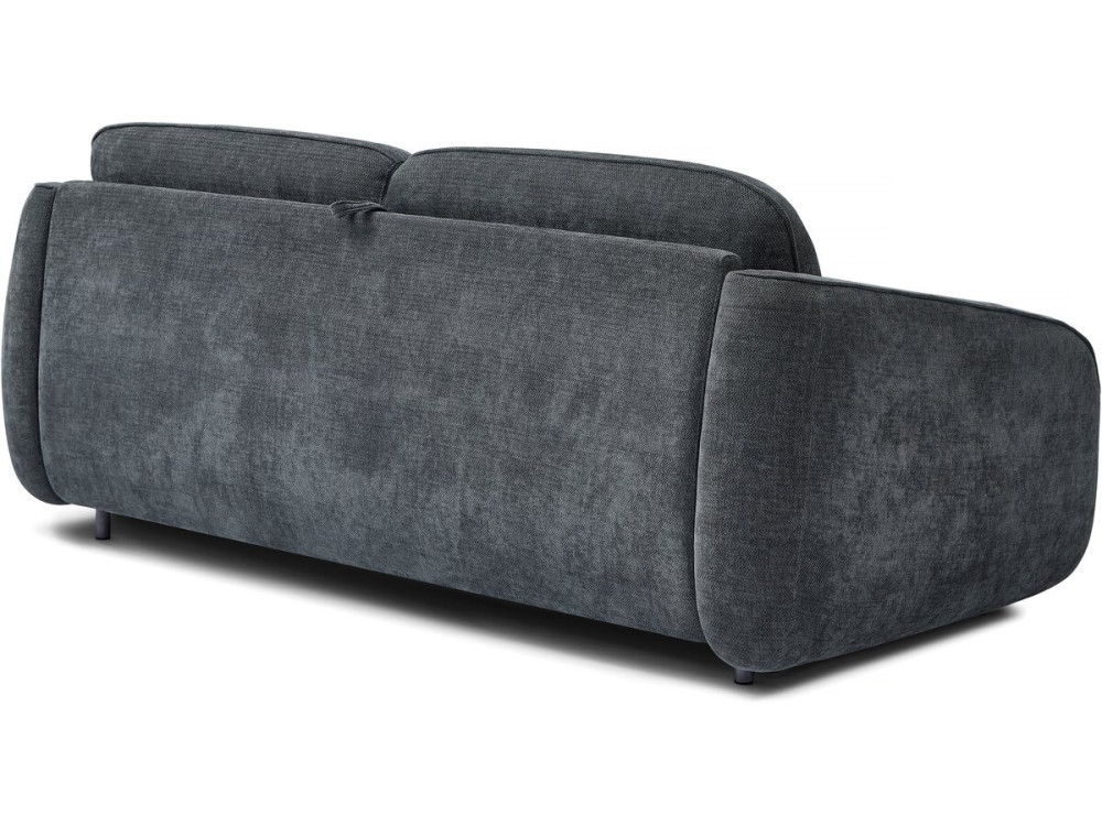 Sofá cama exprés "Laurie" en tejido texturizado - Cama de 140 cm - 3 plazas - Gris