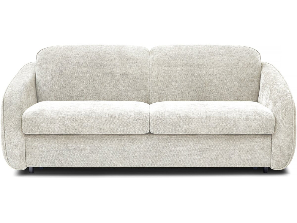 Sofá cama exprés "Laurie" en tejido texturizado - Cama de 140 cm - 3 plazas - Beige