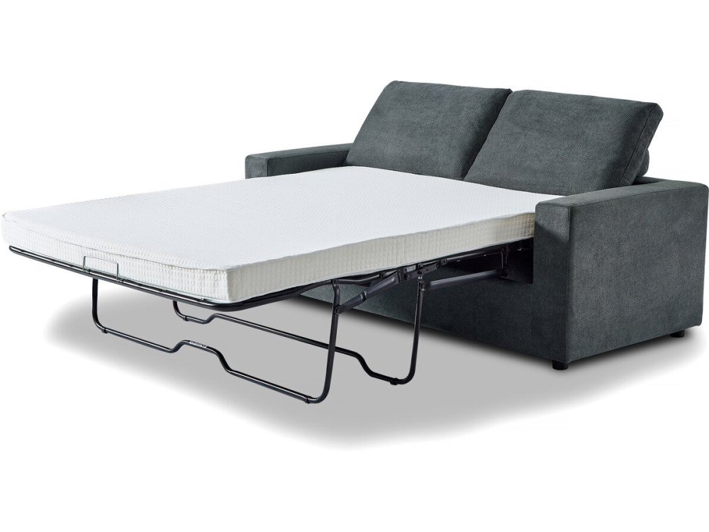 Sofá convertible Express "Elena" de tela - 3 plazas - Zona de descanso de 140 cm - Gris