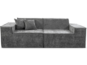 Sofá modular recto de 3 plazas en tejido texturizado "Lusso" - Gris