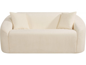 Sofá fijo recto de tela "Ondine" - 2 plazas - Beige