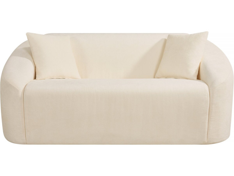 Sofá fijo recto de tela "Ondine" - 2 plazas - Beige