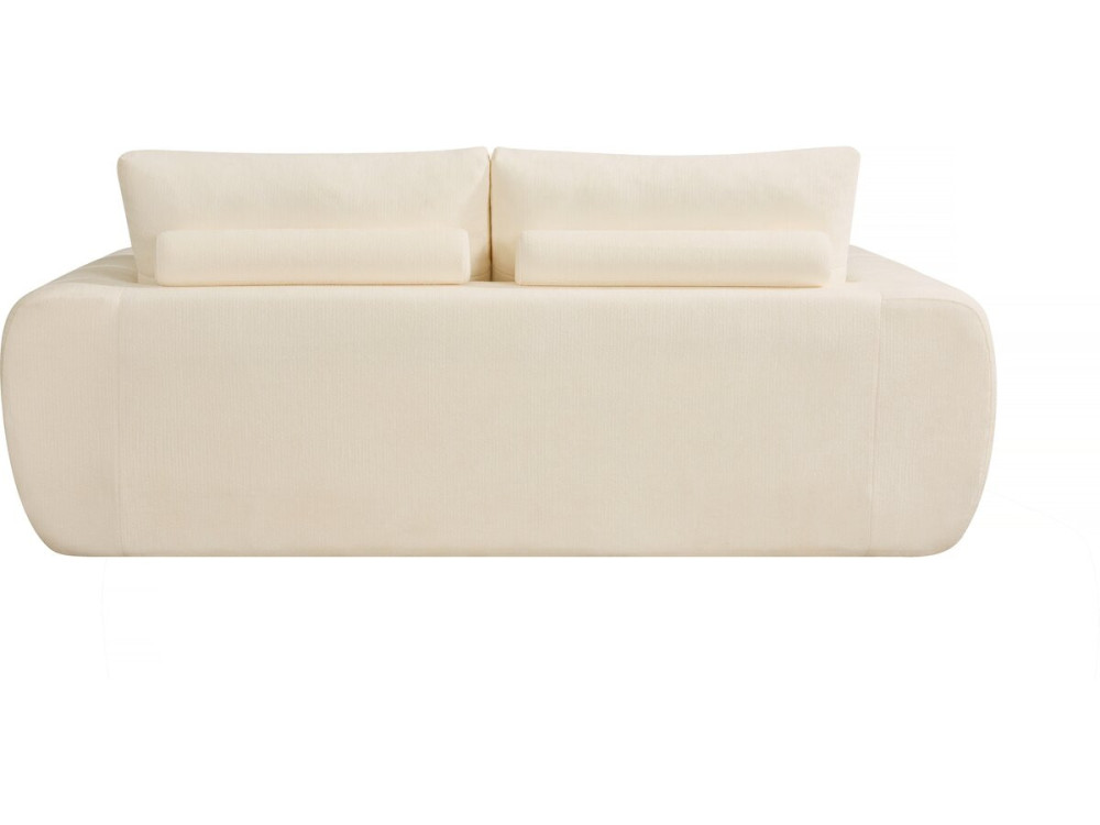 Sofá recto "Léonie" en tejido burbuja - 3 plazas - Beige