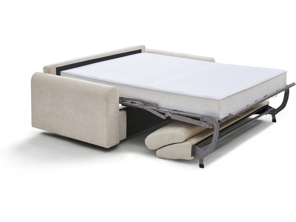 Sofá cama convertible exprés "Isadora" - Colchón 18 cm - Lecho 140 cm - 3 plazas - Beige