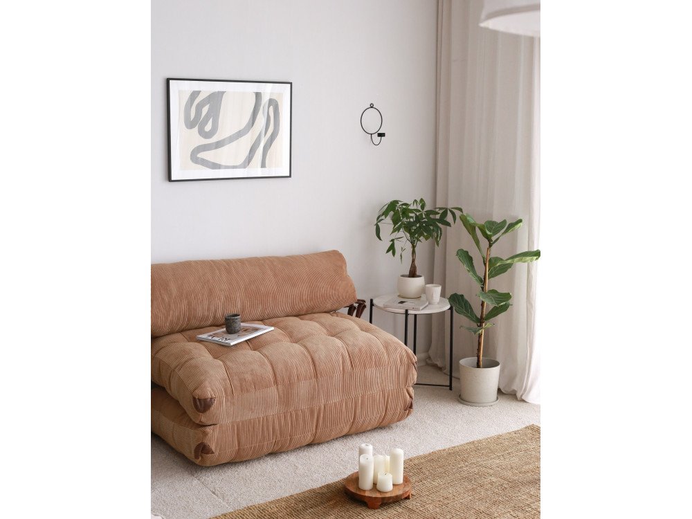 Sofá cama de tela "Fold" 2 plazas - 120 x 75 x 79 cm - Marrón