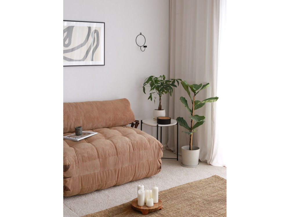 Sofá cama de tela "Fold" 2 plazas - 120 x 75 x 79 cm - Marrón