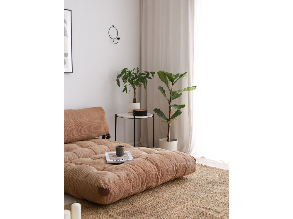 Sofá cama de tela "Fold" 2 plazas - 120 x 75 x 79 cm - Marrón