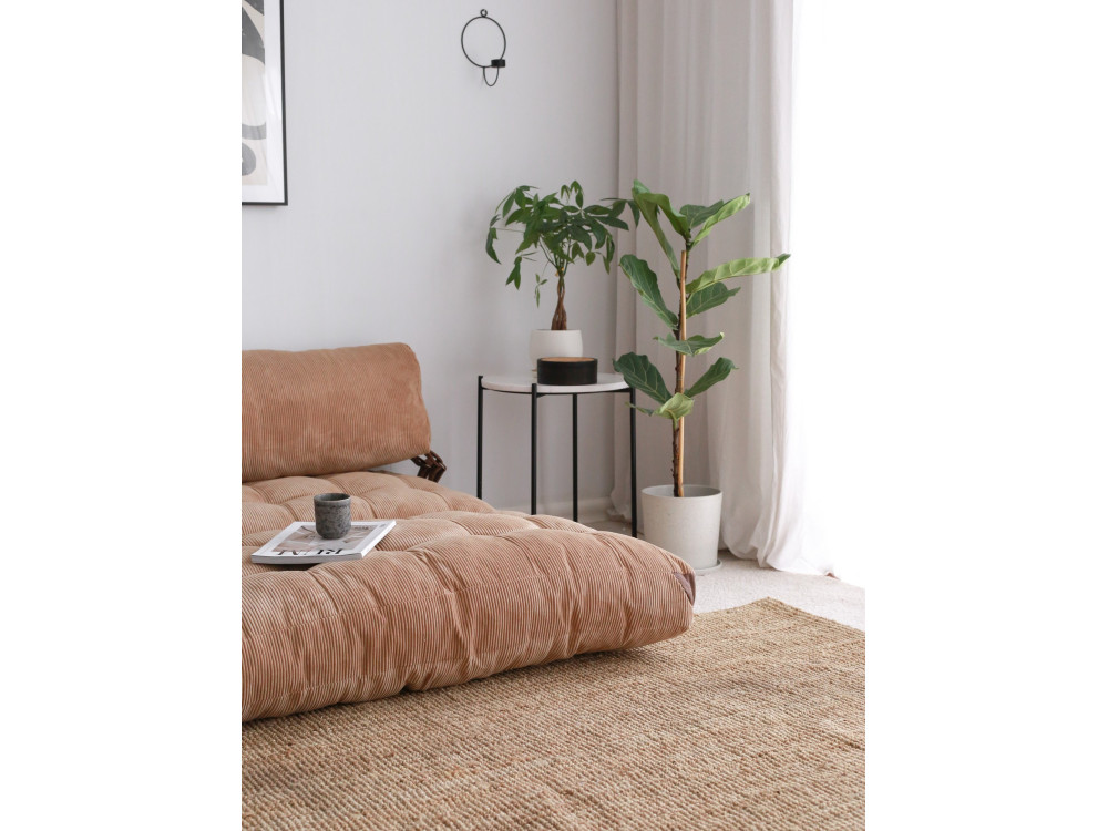 Sofá cama de tela "Fold" 2 plazas - 120 x 75 x 79 cm - Marrón