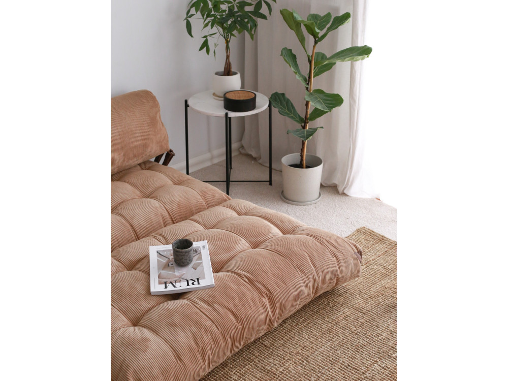 Sofá cama de tela "Fold" 2 plazas - 120 x 75 x 79 cm - Marrón