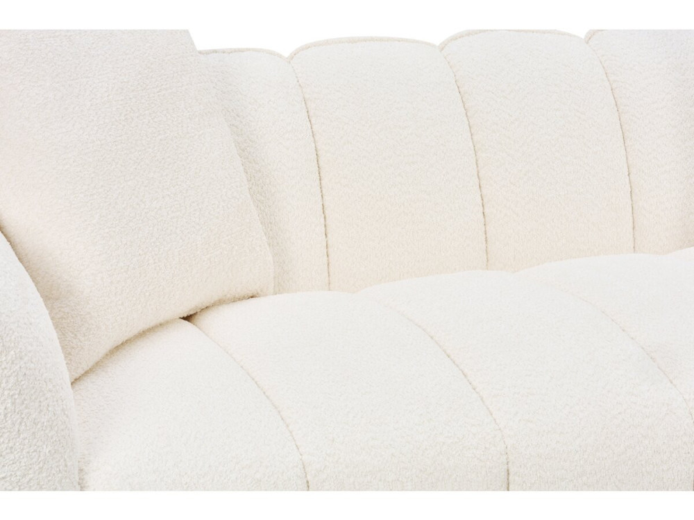 Sofá recto de tela estilo «bubble» «Balzac» - 3 plazas - Color crema