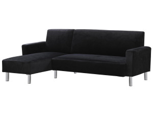 Sofá en tela esquinero reversible "Rio"- Negro