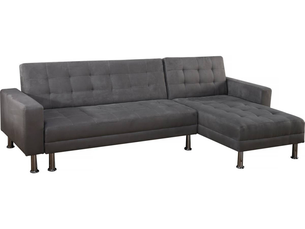 Sofá esquinero convertible y reversible "Theo" - 4 plazas - Gris