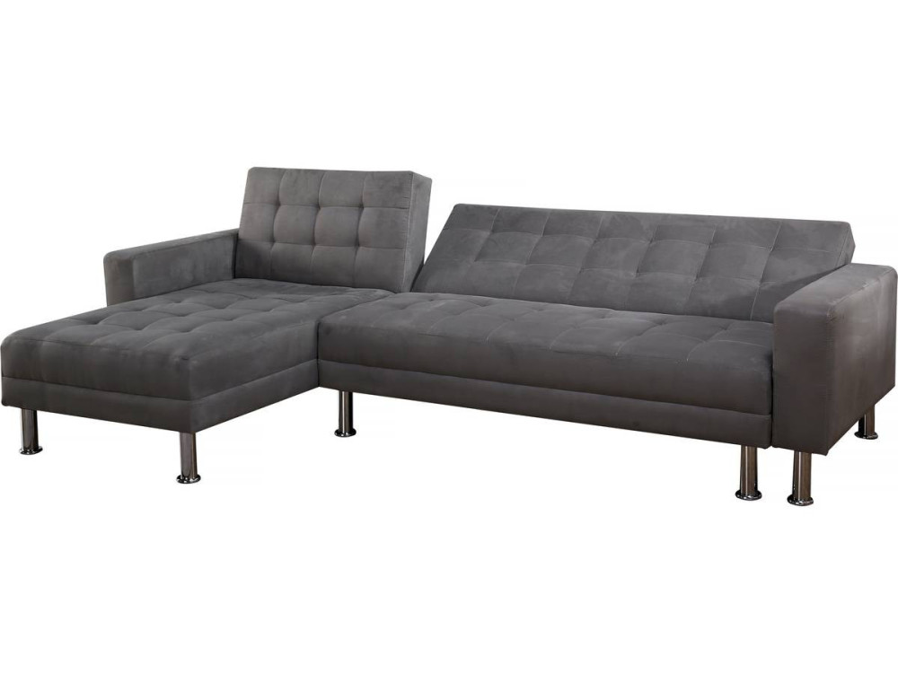 Sofá esquinero convertible y reversible "Theo" - 4 plazas - Gris