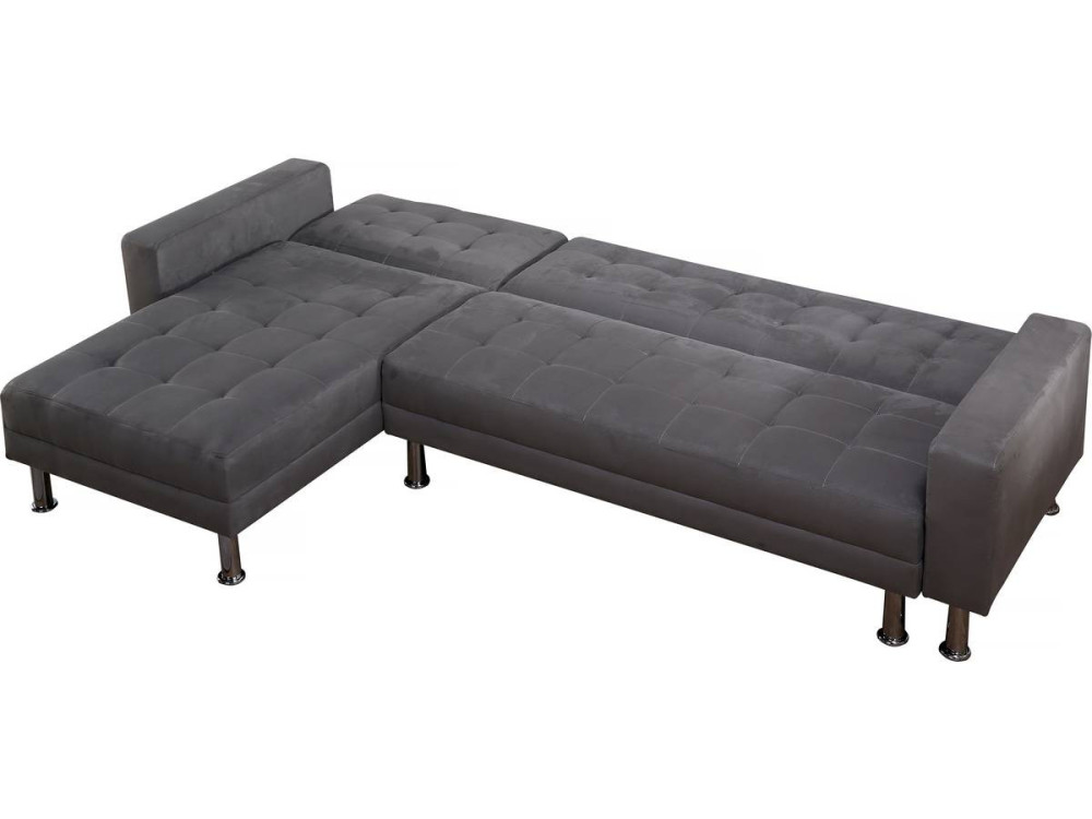 Sofá esquinero convertible y reversible "Theo" - 4 plazas - Gris
