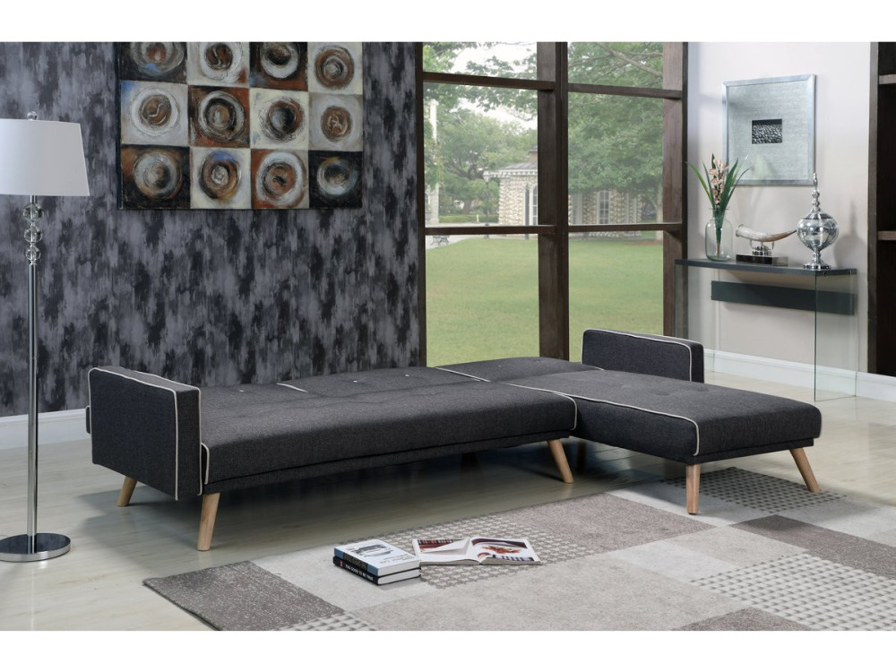 Sofá esquinero "Jules" - 3 plazas - Gris