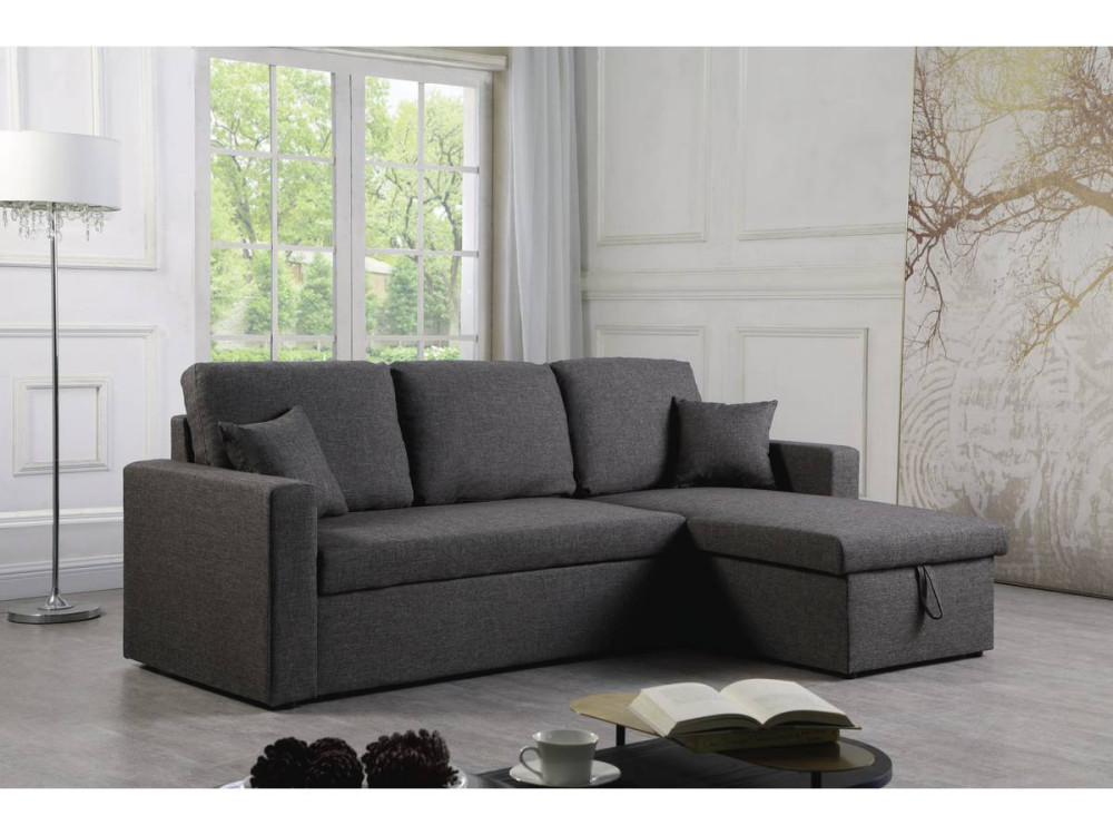 Sofá esquinero convertible "Alain" - 3 plazas - Gris