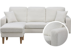 Sofá esquinero de tela reversible "Gabby" - 3 plazas - Blanco