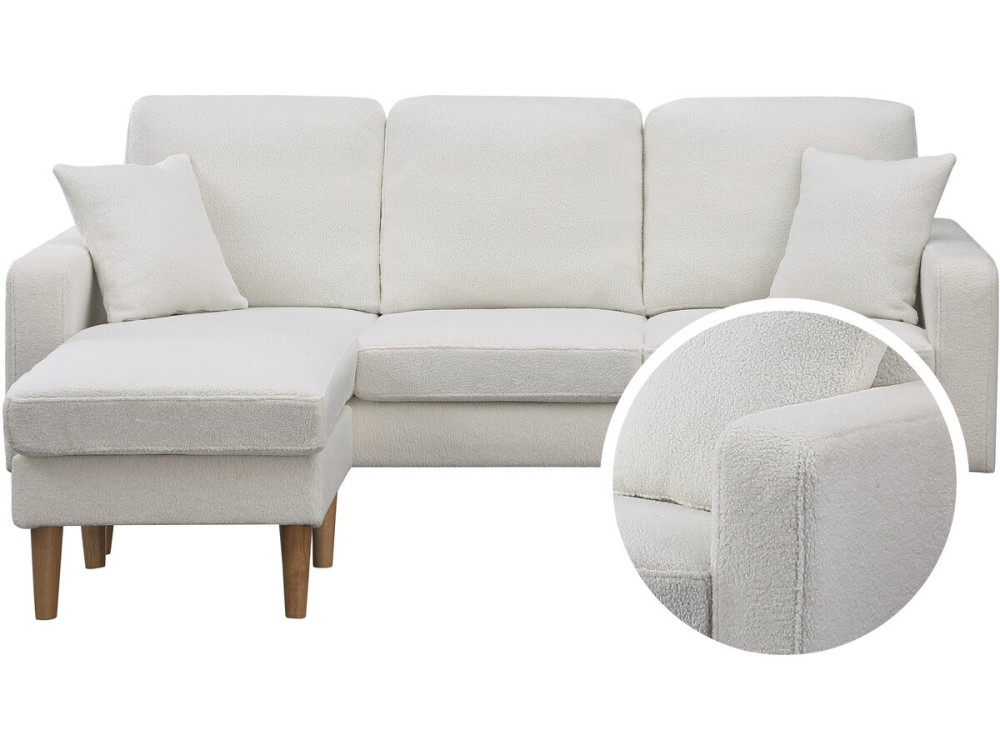 Sofá esquinero de tela reversible "Gabby" - 3 plazas - Blanco
