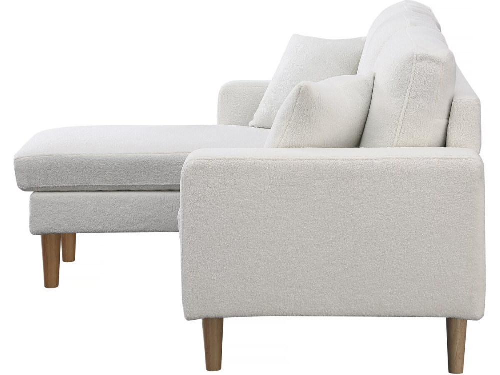 Sofá esquinero de tela reversible "Gabby" - 3 plazas - Blanco
