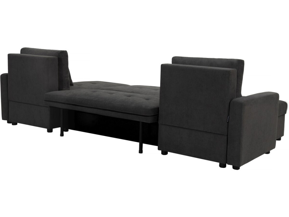 Sofá convertible panorámico de 5 plazas "Antoine" con compartimentos de almacenaje - Gris oscuro