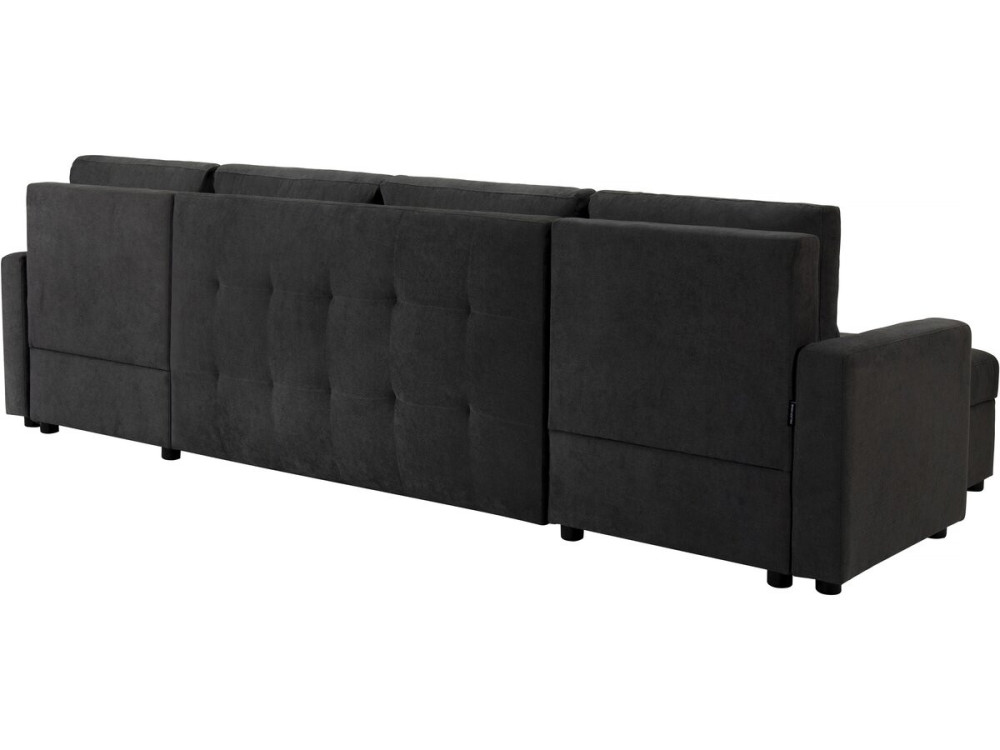 Sofá convertible panorámico de 5 plazas "Antoine" con compartimentos de almacenaje - Gris oscuro