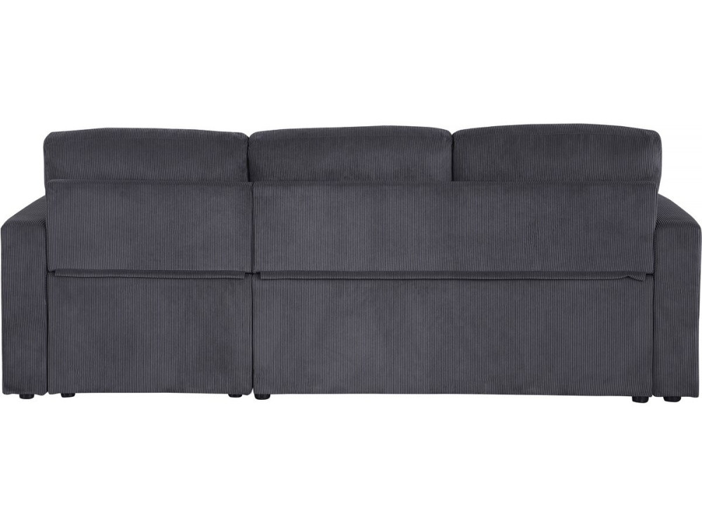 Sofá esquinero convertible de pana «Alain» - 3 asientos - Gris