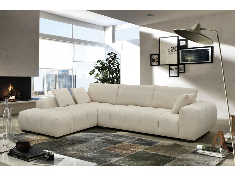 Sofá esquinero de tela "Monceau" - 3 plazas - Beige